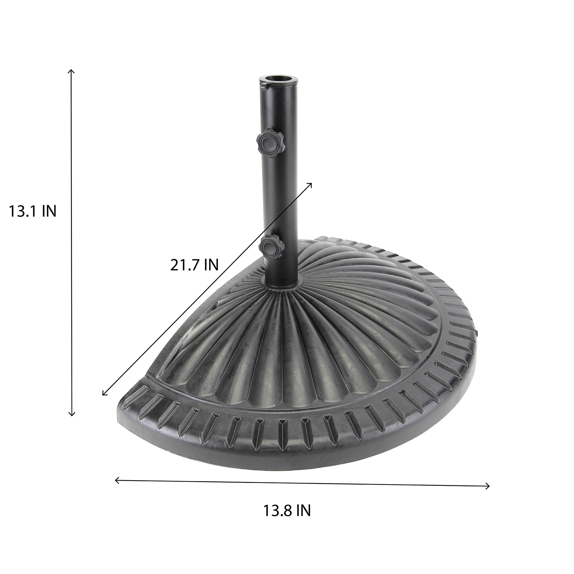 Jordan Manufacturing 28 lbs. Black Semicircle Steel and Plastic Patio Umbrella Base