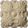 3 1/2"W x 3 1/2"H x 5/8"P Acanthus Square Rosette, Alder