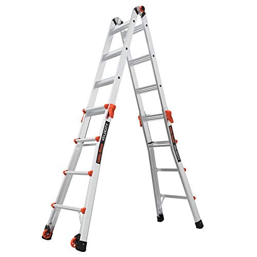 Little Giant Ladder Systems, Velocity with Wheels, M17, 17 Ft,  Multi-Position Ladder, Aluminum, Type 1A, 300 lbs Weight Rating, (15417-001)