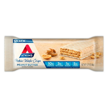Atkins Protein Wafer Crisps, Peanut Butter, Keto Friendly, 30 Count