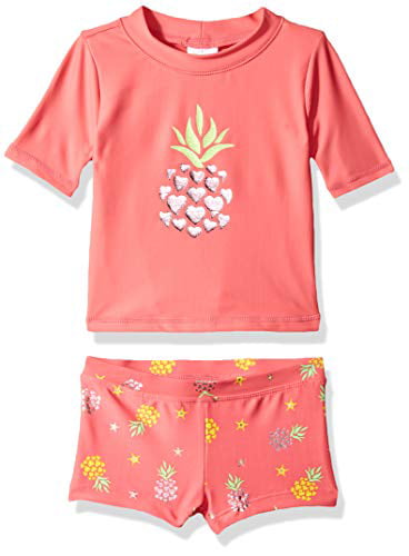 KIKO & MAX Girls 2 Piece Swimsuit Set with Rashguard Swim Shirt 