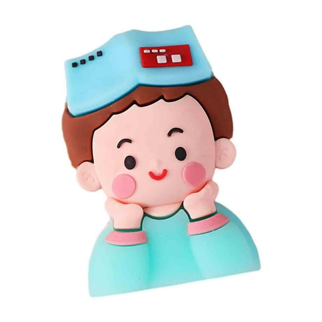Mini figura de escritorio de silicona duradera con dibujos animados para dormitorio, coche, salpicadero y hogar. Chico