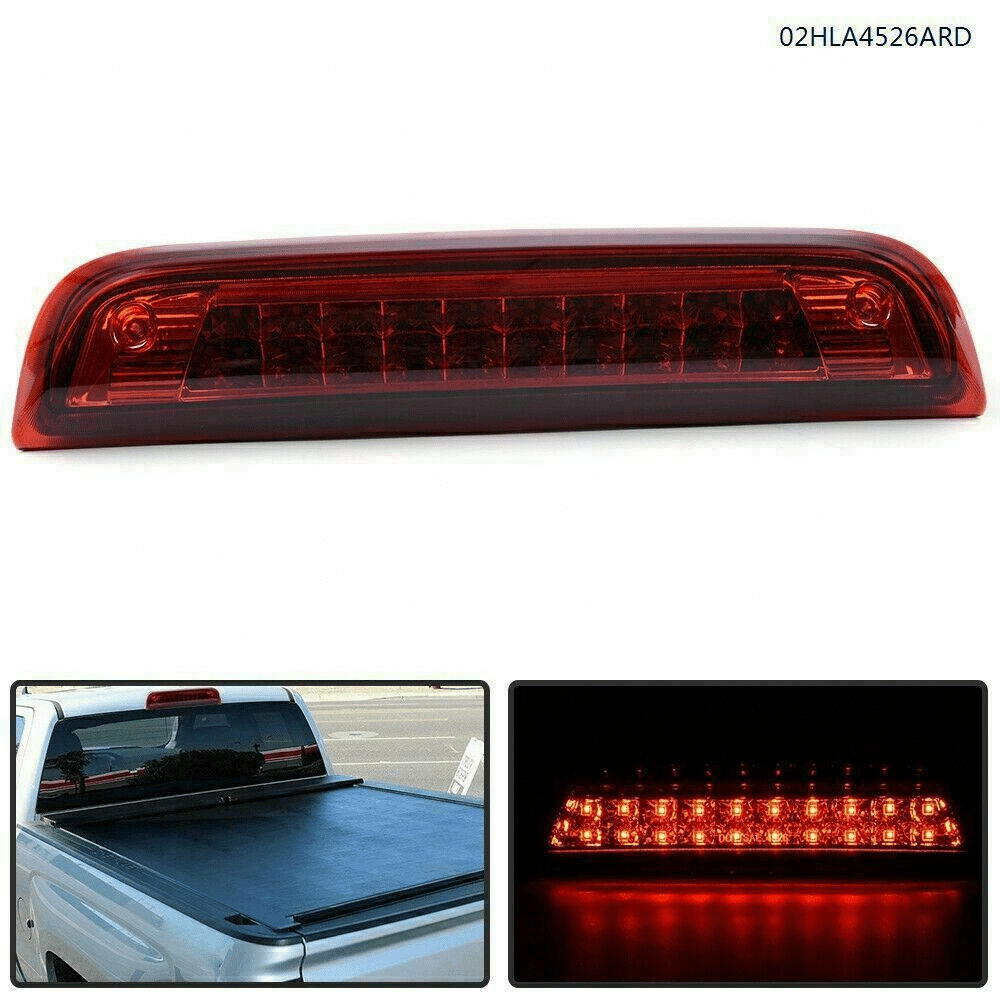 LED 3RD Brake Light 2014-2018 for Chevy Silverado GMC Sierra 1500 Third Stop Lights High Cargo Tail Lamp Waterproof Replacement Clear Lens Black Housing 