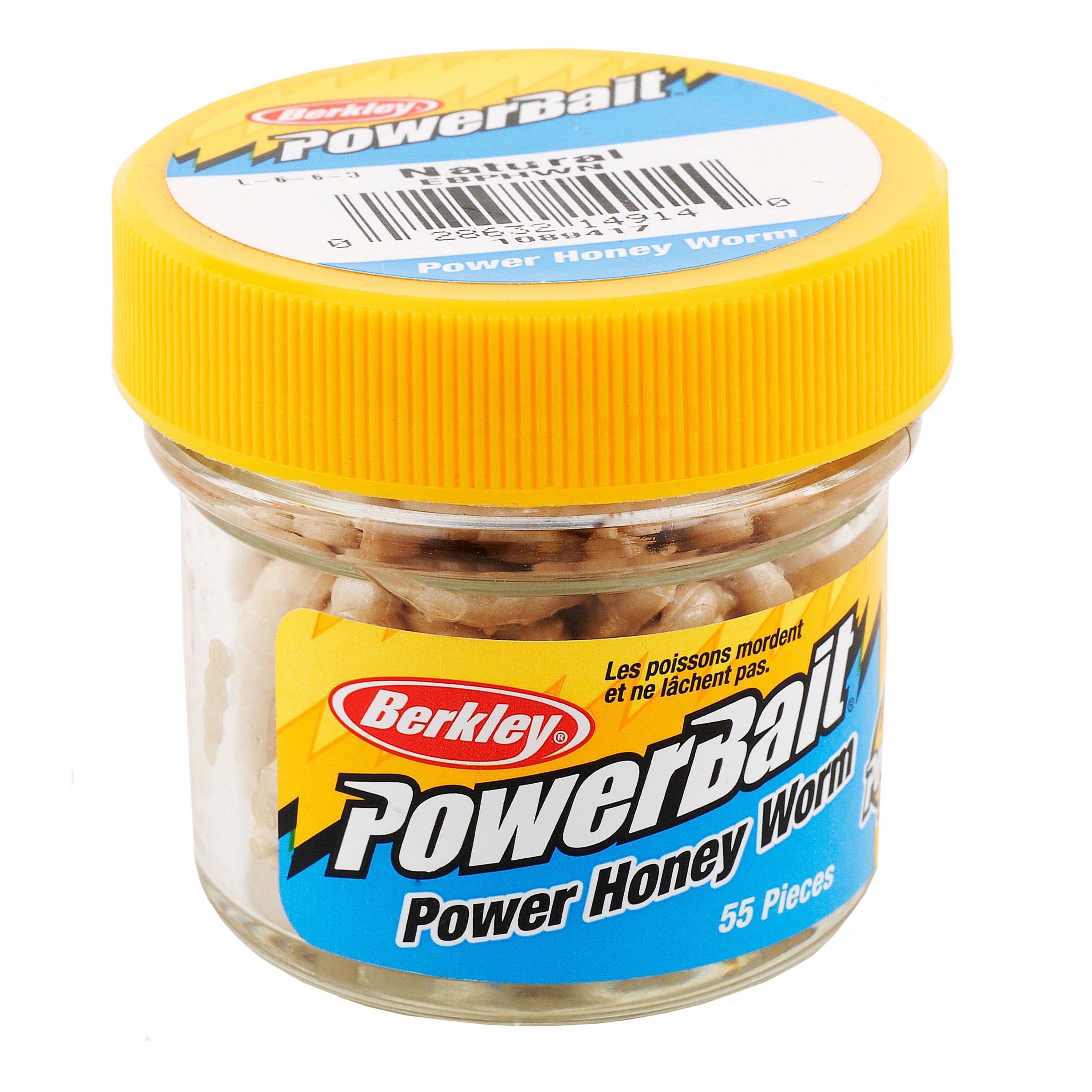 Berkley PowerBait Power Honey Worm Fishing Bait, Natural, 1in | 3cm