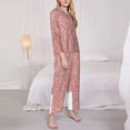 thumbnail image 3 of Balery Rose Gold Pink Glitter Conjunto de Pijama con Estampado para Mujer, Conjunto de Dos Piezas con Manga Larga, Ropa de Dormir Suave con Bolsillos, Pijamas Cómodos-Large, 3 of 7