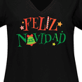 thumbnail image 4 of Inktastic Feliz Navidad Christmas Women's Plus Size V-Neck T-Shirt, 4 of 5