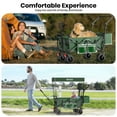 thumbnail image 6 of GVDV Collapsible Wagon Cart with Removable Canopy, Foldable Utility Cart with All-terrain Wheels, Versatile Folding Wagon for Kids, Grocery, Shopping and Camping, Green, 6 of 8