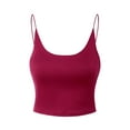 thumbnail image 4 of MixMatchy Women's Solid Spaghetti Strap Double Layered Tank Crop Top, 4 of 6