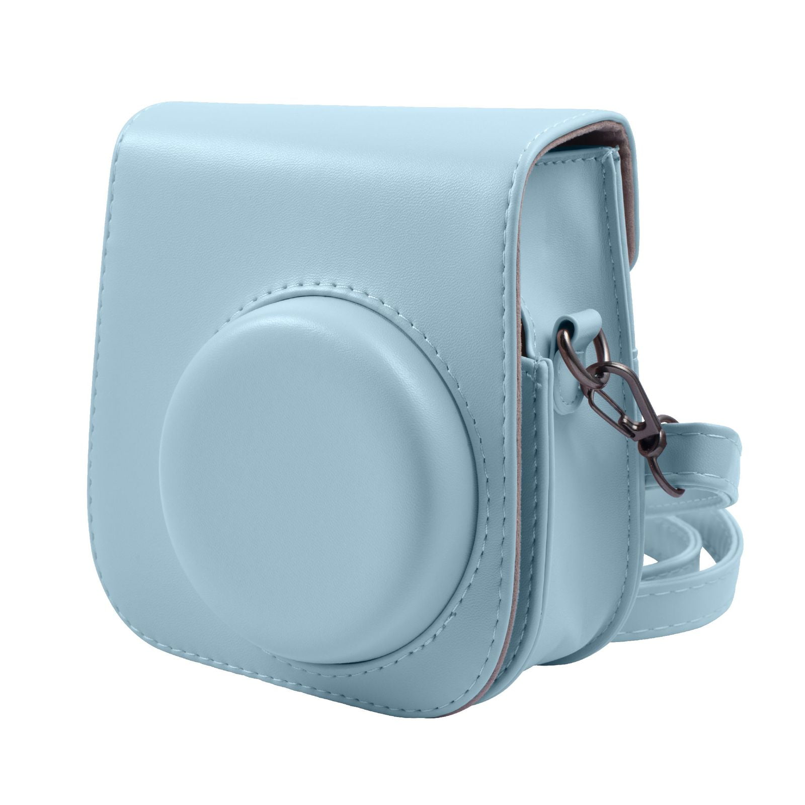 For Fujifilm Instax Mini 11 Camera Case, Protective Soft PU Leather Carrying Case with Pocket & Adjustable Removable Shoulder Strap, Blue by Insten
