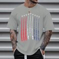 thumbnail image 2 of HCNTES Mens American Flag USA Air Force Tshirts with Embroidered Badges, 4th of July Memorial Day Tees XXL Grey, 2 of 4