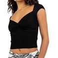 thumbnail image 4 of Liacowi Women Basic Short Sleeve Top Sexy V Neck Shirt Crop Tops Summer Streewear, 4 of 6