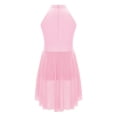 thumbnail image 4 of iiniim Kids Girls Sleeveless Halter Neck Gymnastics Ballet Leotard Dress Lyrical Figure Skating Modern Dance Costume Pink 8, 4 of 7