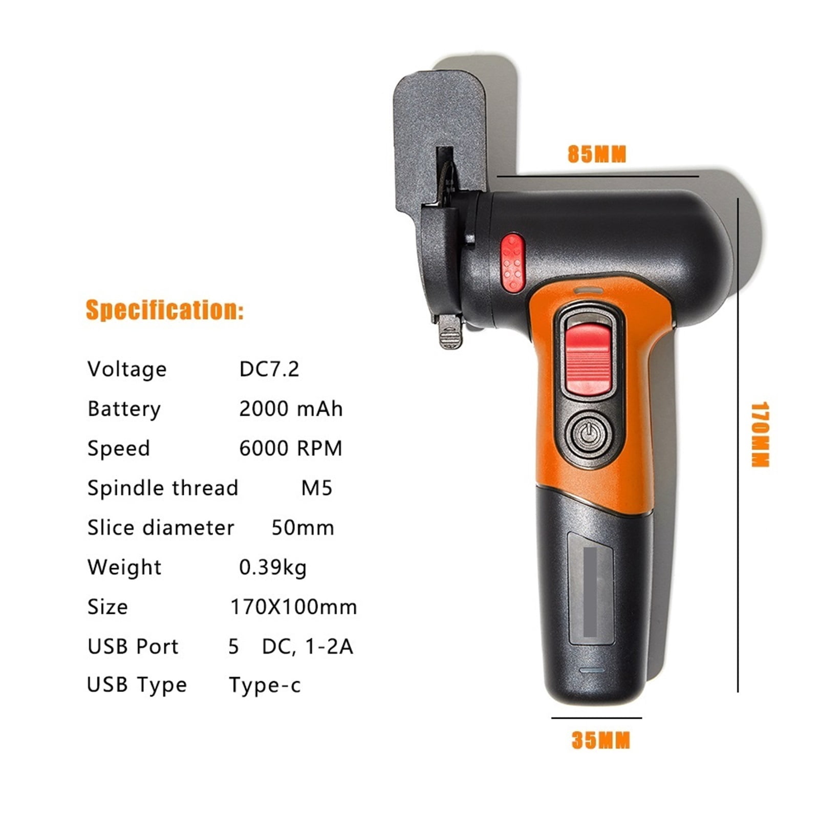 Cordless Angle Grinder Mini Sander USB Rechargeable Lithium Battery Polishing Machine Grinding Cutting DIY Power Tools ,Low Vibration