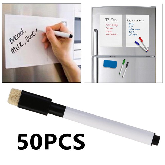 50 Pcs Marqueurs de Tableau Blanc Réinscriptibles avec r, Marqueur pour Classe, Bureau, Maison et Usine