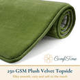 thumbnail image 3 of ComfiTime Bathroom Rugs – 1 inch Thick Memory Foam, 17" x 24" Bath Mat, Soft Plush Velvet Top, Non-Slip, Ultra Absorbent, Large & Long Rugs for Bathroom Floor, Green, 3 of 11