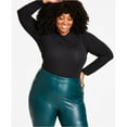 thumbnail image 2 of Nina Parker Womens Trendy Basic T-Shirt, Black, Plus Size, 1X, 2 of 3