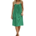 thumbnail image 4 of LVHAOGJOB Midi Robe pour Femmes Robe d'Été Tendance Dos Nu Sans Manches Unie T-Shirts de Vacances Robe d'Été Grande Taille, 4 of 6