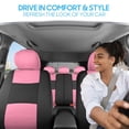 thumbnail image 2 of Juego completo de fundas para asientos de coche BDK PolyPro, rosa sobre negro, 2 of 9