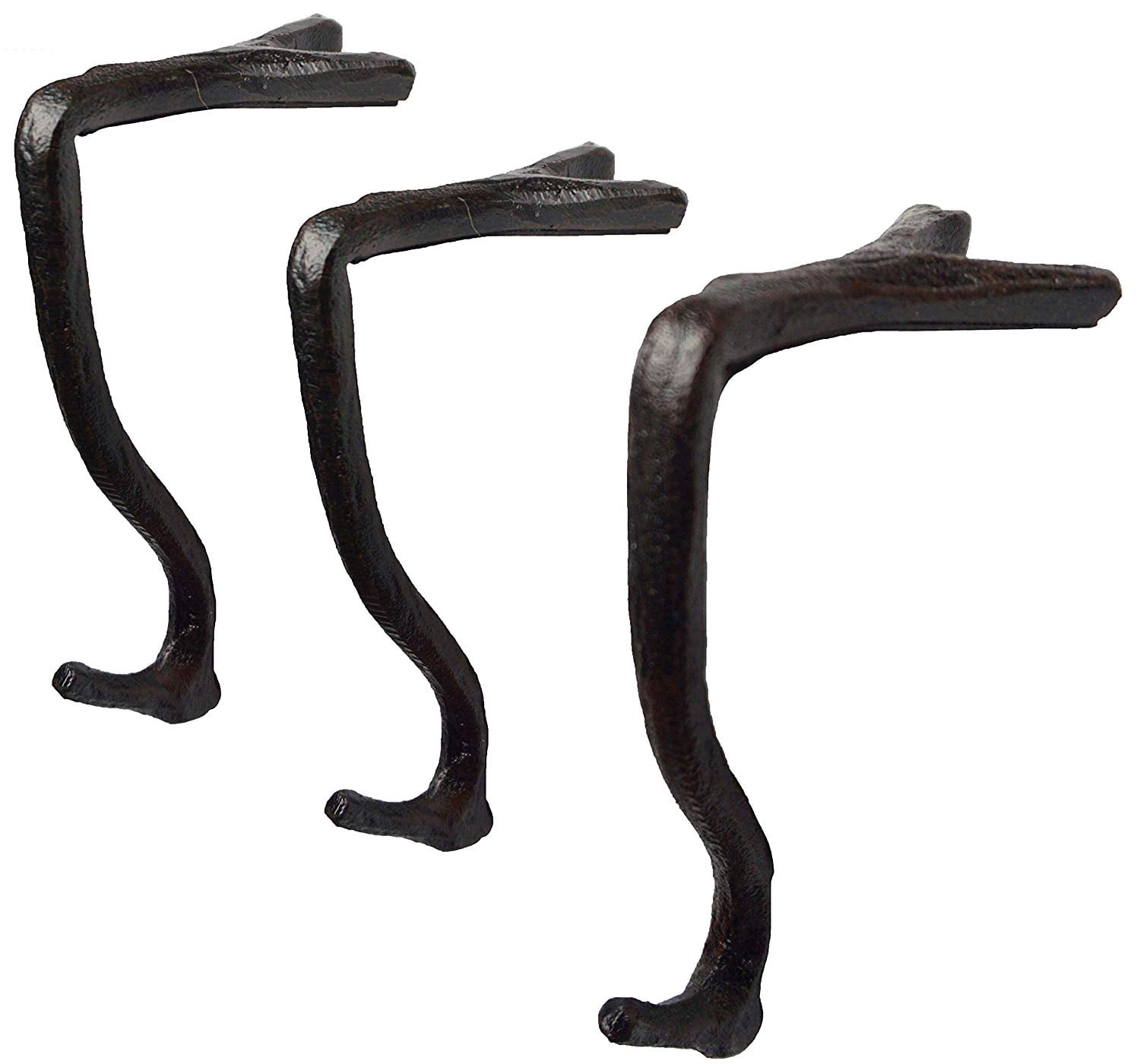 Lulu Decor,100 Cast Iron Branch Mantel Stocking Holder with Rubber Base for Better Grip, can