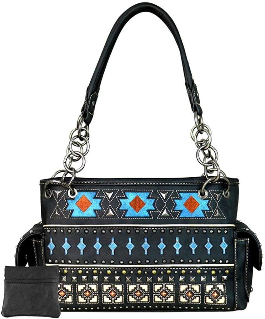Montana West Genuine Leather Handcrafted Crossbody Handbag Purse Light Bundle