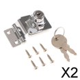 thumbnail image 1 of 2x Armario de Cierre de Hebilla de Cerradura de Puerta de Cerrojo Resistente de Aleación de Zinc Moderno Llaves 2 piezas, 1 of 8