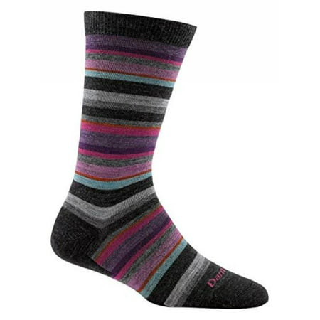 Darn Tough Sassy Stripe Crew Light Socks - Women's Black (Best Socks For Tough Mudder)