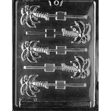 - cybrtrayd life of the party f044 desert palm tree lolly chocolate candy mold in sealed protective poly bag imprinted with copyrighted cybrtrayd molding instructions