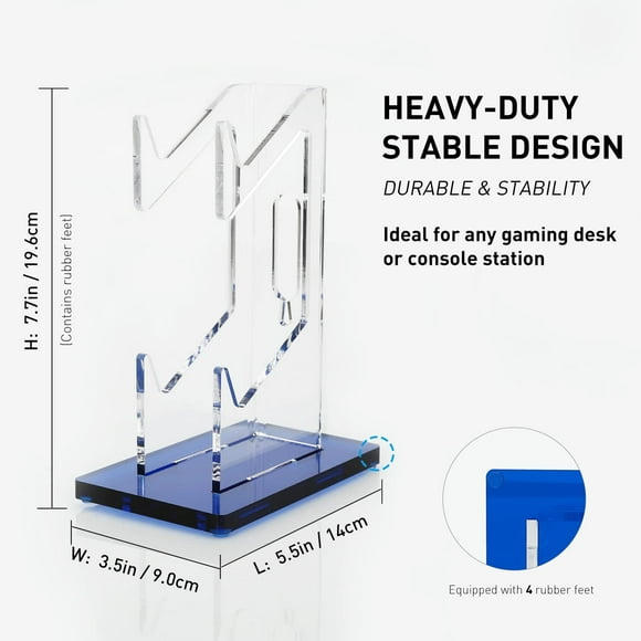 XiHAMA Controller Holder 2 Tier Universal Acrylic Display Stand Accessories Gaming Desk Decor Stuff Gamer Gifts Compatible with Xbox Series XS PS5 PS4 etc, Switch Pro and Almost All Controller