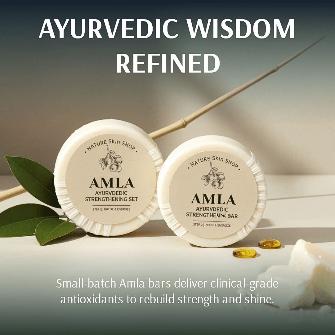 Nature Skin Shop Amla Ayurvedic Hair Set, for Thicker Fuller Looking Hair, 2-Piece