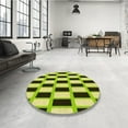 thumbnail image 4 of Ahgly Company Machine Washable Indoor Square Transitional GreenYellow Green Area Rugs, 4' Square, 4 of 7