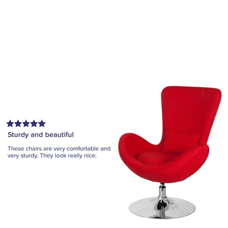 Flash Furniture - Egg Series Side Reception Chair with Bowed Seat - Red Fabric