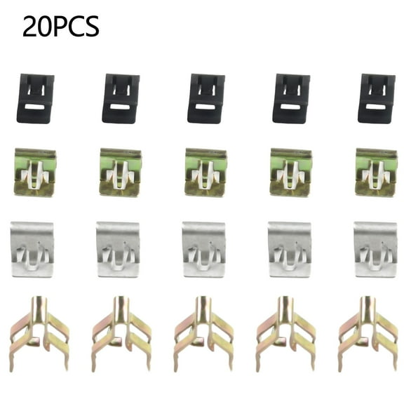 CENL 20Pcs Metal Retainer Clip Universal Car Front Console Dash Dashboard Trim Fastener Clips Rivet Buckle 4 Sizes Car Accessories