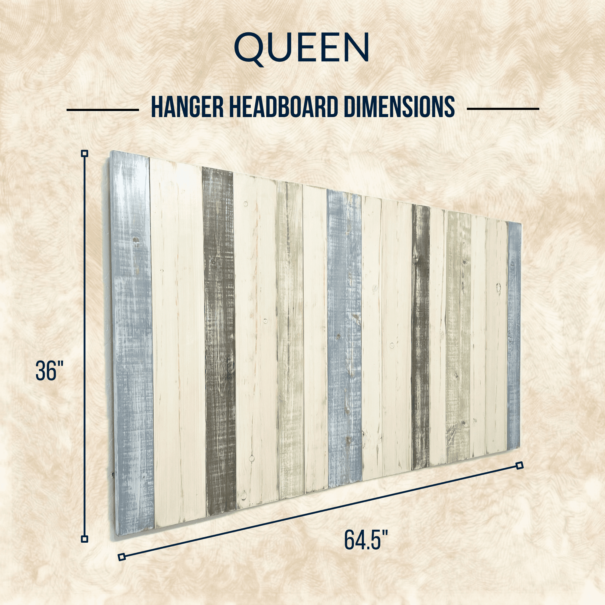 Barn Walls Solid Wood Headboard, Queen Size Farmhouse Heritage