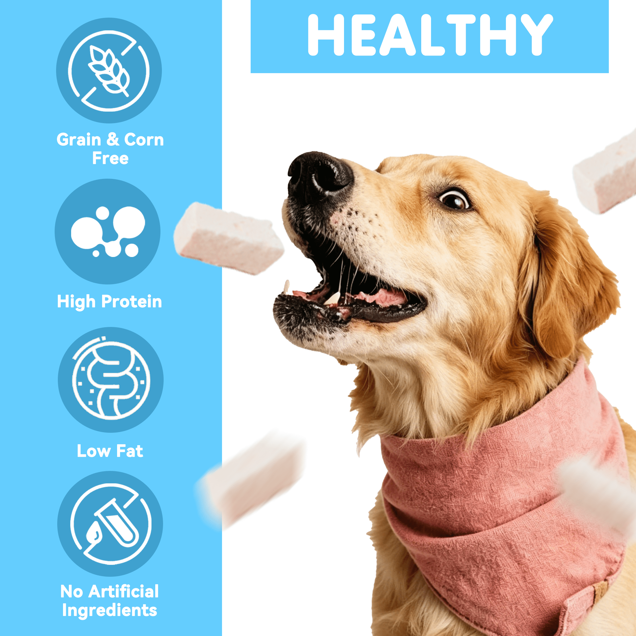 (4 pack) PAWUP Freeze Dried Goat Milk Dog Treats, Low Lactose for Sensitive Stomach Puppies, Immune & Cognitive Support, High Protein Training Treats, 2.9oz