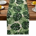 thumbnail image 2 of Burlap Table Runner 70 Inches Long, Green Palm Leaf Tropical Plant Non-Slip Kitchen Table Runners for Dining Room Everyday Use Party Table Decorations Tortoise Leaves Seamless, 2 of 9
