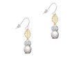 thumbnail image 2 of Delight Jewelry Silvertone 3-D Imitation Pearl & Clear Crystal Owl Goldtone Leaf French Earrings, 2 of 4