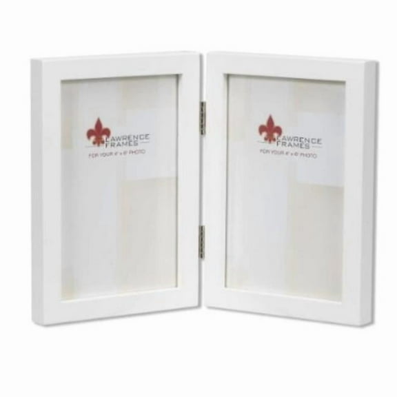 4x6 Hinged Double White Wood Picture Frame - Gallery Collection