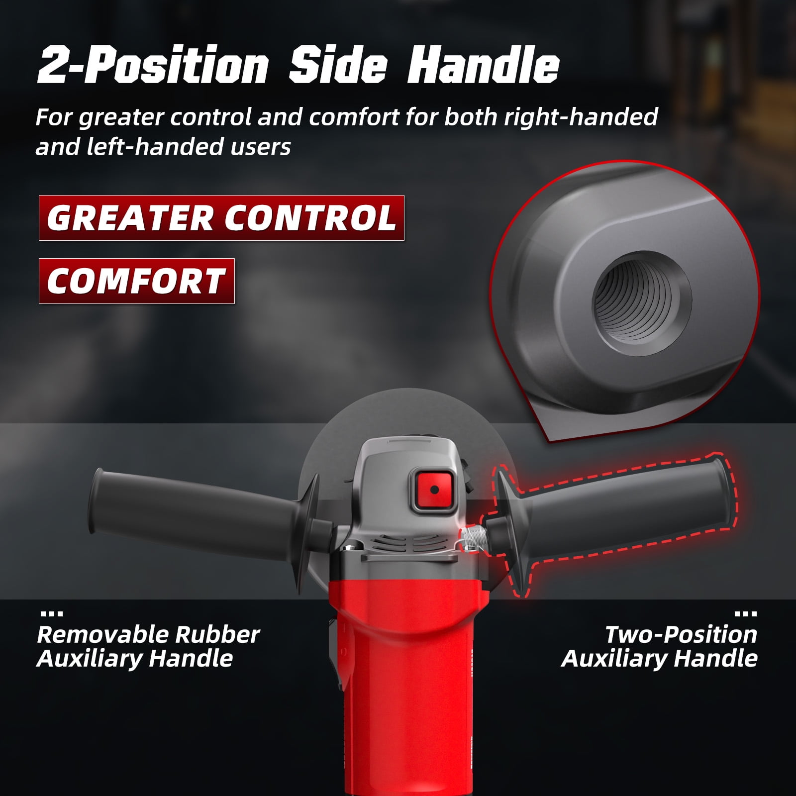 Angle Grinder, 7.5-Amp 4-1/2 inch Electric Grinder Power Tools 12000RPM with Safety Guards, 6-Piece Discs (3 Cutting/2 Metal Grinding/1 Flap Discs) for Cutting, Grinding, Polishing