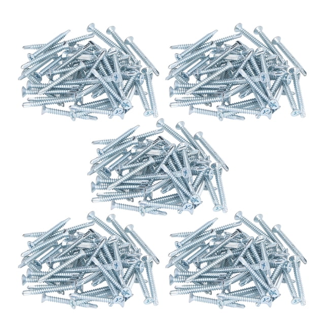Uadme Tornillo Autoperforante, 250 Piezas Tornillos Autoperforantes Cabeza Avellanada Cruzada Sujetador De Acero Al Carbono Chapado En Zinc M4.2x38