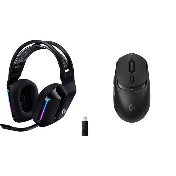Logitech G733 Wireless Gaming Headset + G309 Lightspeed Wireless Gaming Mouse Bundle - Black