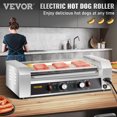 thumbnail image 2 of VEVOR Rodillo para perritos calientes, 12 capacidad para perritos calientes, 5 rodillos, máquina calentadora de cocción de acero inoxidable de 750 W con control de temperatura dual, 2 of 9