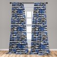 thumbnail image 4 of Ambesonne Modern Tropical Curtains, Zebra Toucan Stripe, Pair of 28"x63", Grey Black Violet Blue, 4 of 5