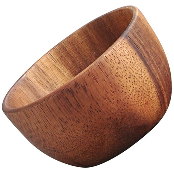 Soimiss Creative Light Brown Wood Bowl for Fruits Salad Rice Soup Sturdy and Space-Saving