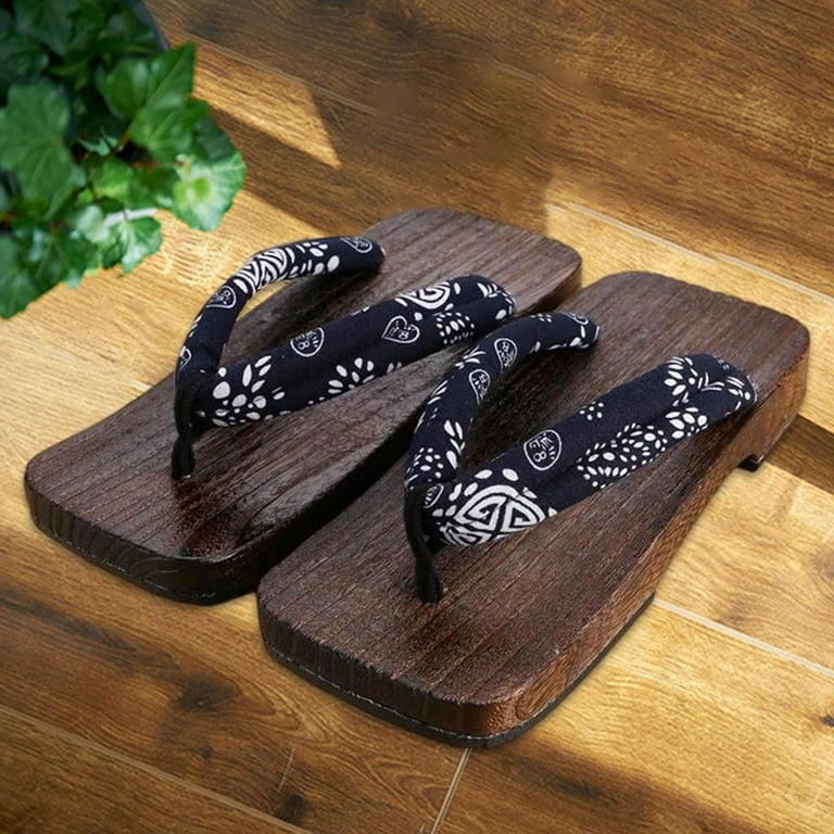 nao海外shopgallery Japanese Clogs Slippers Sandals Flops for Men Women - Blue Square