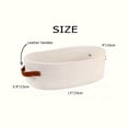 thumbnail image 5 of A Spacious Oval Storage Basket Designed with a Chic Woven Pattern And Dual Side Handles, Perfect for Organizing Clutter in The Bedroom, Living Room, Or Bathroom., 5 of 13