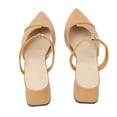 thumbnail image 4 of Sandalias de tacón con punta cerrada en punta para mujer, elegantes zapatillas de tacón con diamantes de imitación a la moda, color caqui 38, 4 of 14