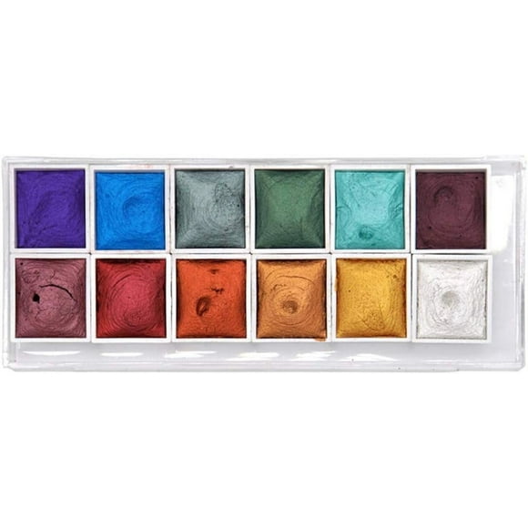 ORUYROP Watercolor Paint Set-12 Colors Metallic Glitter Art Supplies for Artists Watercolor Paint Set for Kids Adults