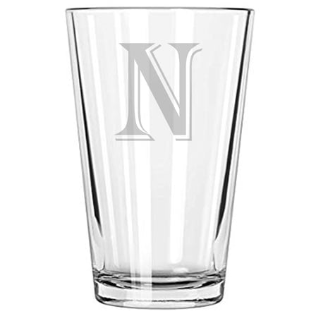 16OZ MONOGRAM BEER GLASS N