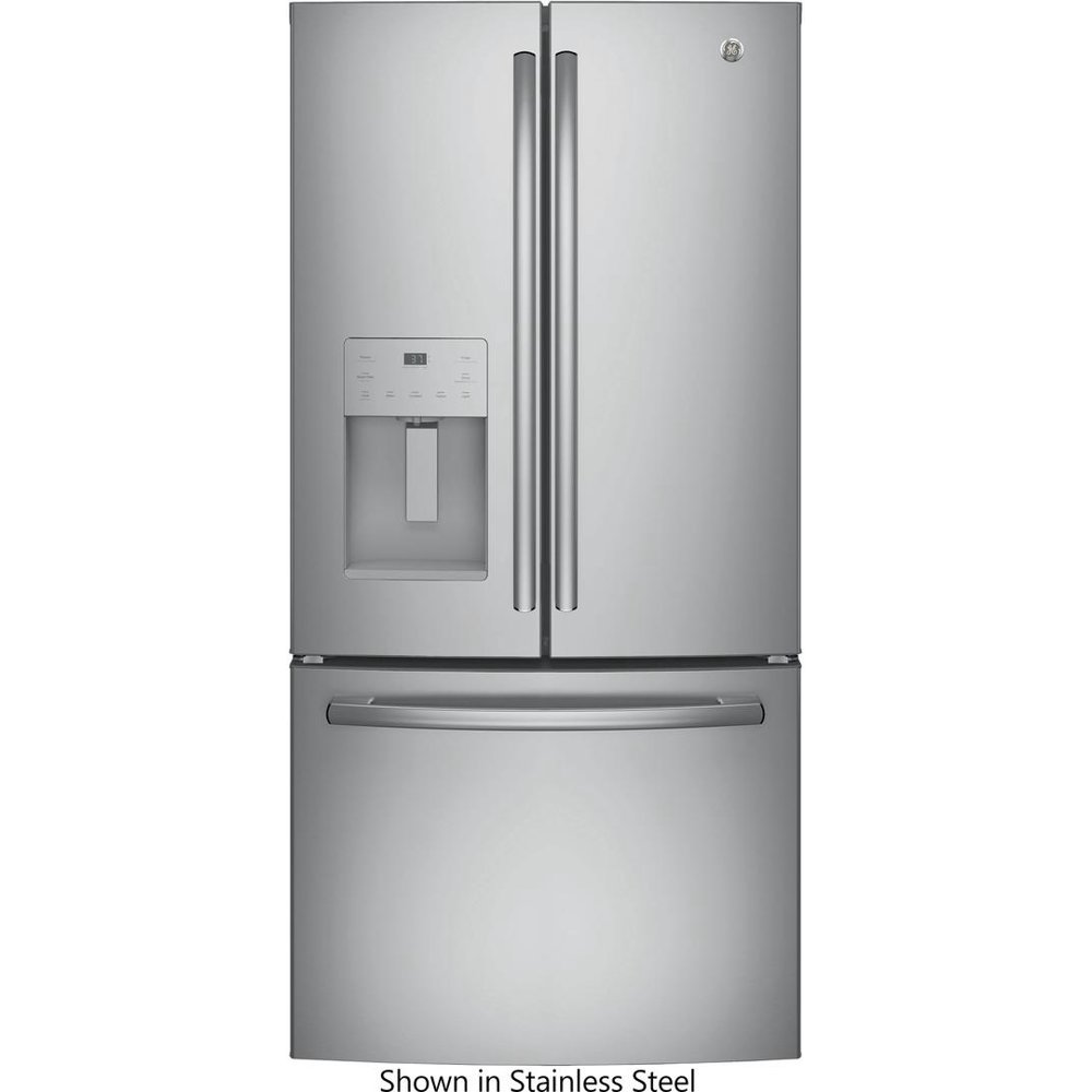 GE Black Stainless Steel GYE18JBLTS 33"" Counter Depth French Door