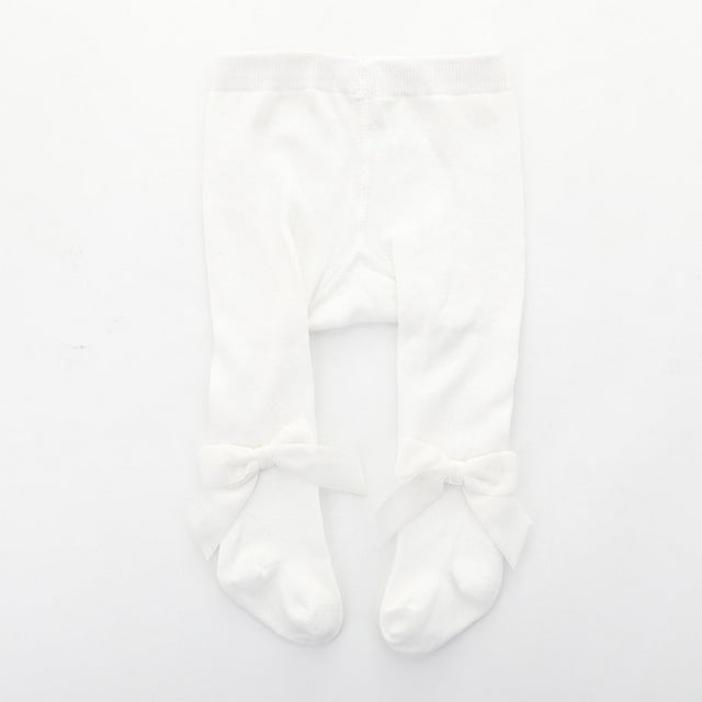 YUNAFFT Seamless Cotton Tights for Infants & Babies 3-24M - Bow Design, Reinforced Gusset, Combed Cotton Soft Breathable Spring/Fall Essentials